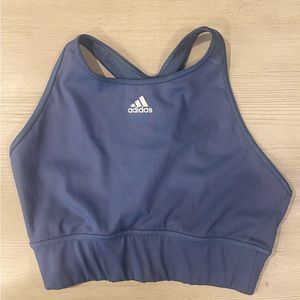 Adidas Blue Ribbed Bra Large